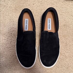 Steve Madden Black Suede Slip-Ons